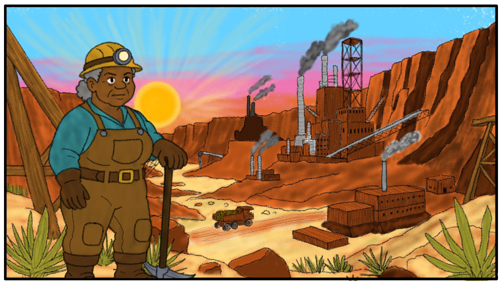 Gretta “Ironjaw” Spark – Rustpoint Mining Camp’s forewoman